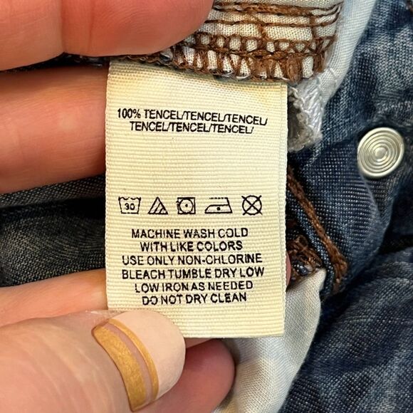 Free People Flare Jeans Tencel Denim Size 26 Mid Rise - Picture 6 of 7